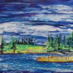 Acryl schilderij, Maya Wildevuur (1944-2023), Sörfors, 1991